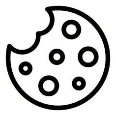 a black and white drawing of a pizza slice with holes in it's center