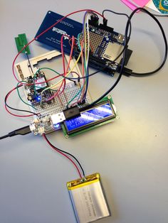 an electronic device is connected to a battery