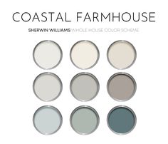 the color scheme for coastal farmhousee is shown in several different colors and sizes, including white