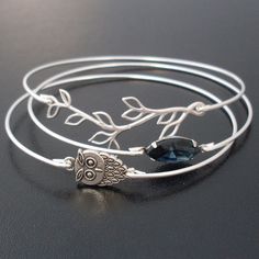 Little Owl Bracelet, Cute Owl Jewelry, Fashion, Owl Bangle Bracelet, Owl Charm Bracelet, Thin, Dainty Bracelet, Tiny, Silver Owl Bracelet. $14.95, via Etsy. I want!!!!!!! Owl Bracelet, Bracelet Set Silver, Silver Dog, Dog Pendant, Bangle Bracelet Set, Owl Jewelry, Bird Lover, Stackable Bracelets, Unique Bracelets