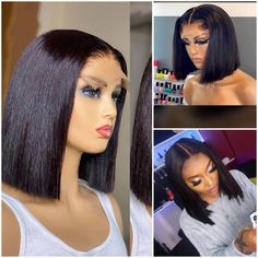 Beautiful Short Human Hair wig That Fits All Faces. 14 inches Short Straight Bob, Straight Bob, Short Human Hair Wigs, Beautiful Shorts, Brazilian Human Hair, Lace Wigs, Human Hair Wigs, Wig Hairstyles, Human Hair