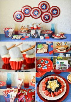 captain america party food and decorations