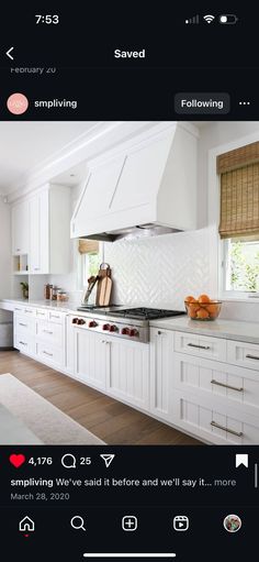 the kitchen is clean and ready to be used by someone who likes it on instagram