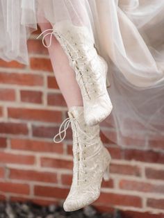 Victorian Era Wedding Boots Ivory Bridal Boots Vintage | Etsy Vintage Wedding Boots, Lace Wedding Boots, House Of Elliot, Bridal Shoes Vintage, Half Boot, Victorian Boots, Bridal Boots, Half Boots, Wedding Boots