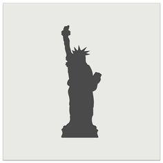 the statue of liberty silhouetted against a white background