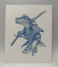 Frog Samurai Sketch scanned and made into an art print by Dela Longfish 8x10 inches Original sketch made and sold at Lightbox Expo 2023. Each print is packaged in a clear bag with backing board, shipped in a Stay flat heavy board mailer. Recyclable.  This art print will be signed by the artist. Japanese Tattoo Art Draw, Japanese Frog Art, Dela Longfish, Samurai Sketch, Samurai Frog, Frog Sketch, Japanese Yokai, Drawing Pin