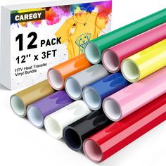 PRICES MAY VARY. RICH AND COLORFUL COLOR: Each HTV Heat Transfer Vinyl Bundle includes 12 rolls of HTV in different vibrant color with 12” X 3ft htv vinyl roll EASY TO CUT & WEED & TRANSFER : Our htv vinyl rolls is thicker and smooth with a good cutting application characteristics. Refer to instructions for use, our htv vinyl will save your time which you may waste on each image or letter, because you can cut and weed easily through the designs just right. The iron on vinyl is sensitive to tempe Rolls Easy, Vinyl For Cricut, Vinyl Rolls, Heat Press Machine, Htv Vinyl, Iron On Vinyl, Cricut Vinyl, Amazon Art, Sewing Trim