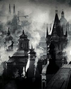 Dark Fairytale, Landscape Tattoo, Black And White Art Drawing, Cathedral Windows, Scenery Background, Dark City, Fantasy Castle, Mythology Art, Fantasy Art Landscapes