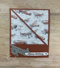 a birthday card with airplanes on it