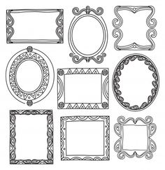 a set of ornate frames and borders