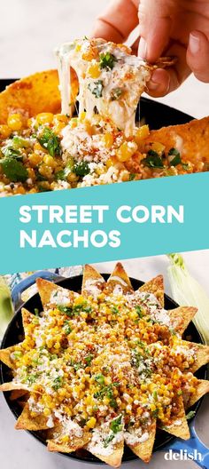 Elote (Mexican Street Corn) Nachos Street Nachos, Street Corn Nachos, Corn Nachos, Mexican Street Corn, Street Corn, Mexican Street, Snacks Für Party, Food Trucks