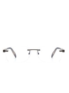 black acetate rimless lenses rectangle shape clear lenses nose pads logo-engraved arm straight arms curved tips These glasses come with a protective case. All glasses from FARFETCH are sold as non-prescription frames. Rectangle Frame, Frame Glasses, Glasses Accessories, Glasses Frames, Rectangle Shape, Protective Cases, Lenses, Mens Accessories