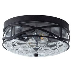 a black and white ceiling light with an artistic design