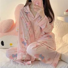 My Melody Pajamas, Kawaii Spring, Sanrio Clothing, Cute My Melody, Tiktok Affiliate, Cute Korean Fashion