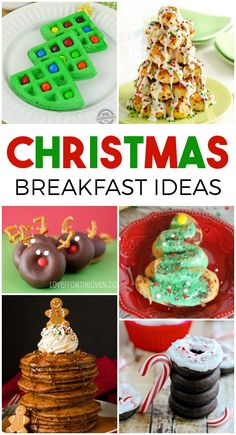 christmas breakfast ideas are featured in this collage