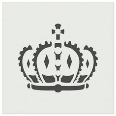 a black and white image of a crown on a light gray background with the word king written below it