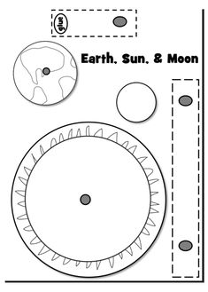 the earth, sun and moon worksheet for kids to learn how to draw