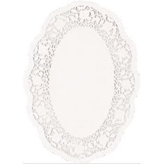 a white doily with an oval design on it