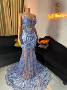 Size: UK - 10 Blue Dress Birthday, Prom Slay, Enchanted Dress, African Prom Dresses, African Wedding Dress, August 1st