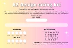 This sizing kit is the recommended tool for achieving the perfect fit for your press-on nails. Confidently determine your ideal size before ordering your press on nails. The kit comes with every size nail tip (14 sizes ranging from 00 to 9) in your preferred nail shape/length (e.g. short almond), a place to note your size and a sizing chart.  For your convenience, the kit corresponds with XZ Desing's standardized sizes (XS, S, M, L, XL) listed in the provided sizing chart. Each kit also comes with a $10 coupon code for when you're ready to order your press on nails! So this kit is basically free! Nail Sizing Chart, Nail Sizing Kit, Press On, Short Almond, Nail Tip, Beauty Make-up, Sizing Chart, Nail Tips, Makeup Cosmetics