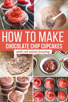 how to make chocolate cupcakes with red velvet frosting