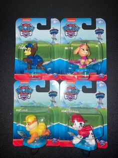 the paw patrol toys are on display in their packagings for $ 3 99 each