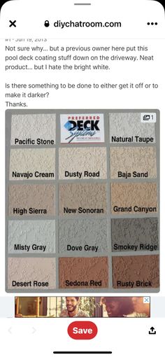 the app is showing different types of paint and flooring options for homeowners