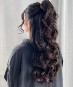 Simple Prom Hair, Long Hair Wedding Styles, Prom Hairstyles For Long Hair, Hairdo For Long Hair, High Ponytails, Long Wavy Hair, Wedding Hairstyles For Long Hair, Half Up Hair