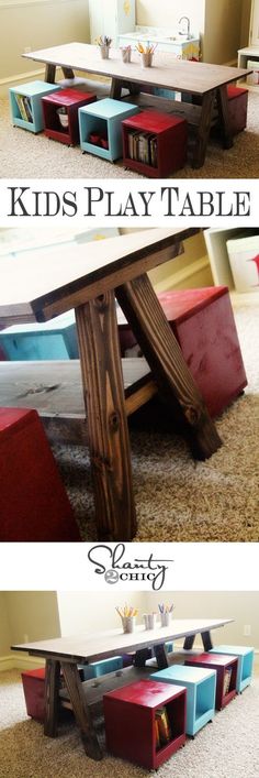 kids play table made out of old pallets