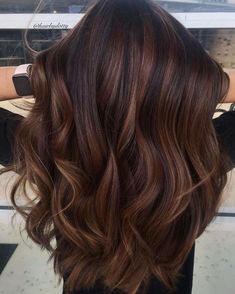 Dark Brown Hair With Honey Brown Highlights, Hair For Deep Autumn, Brown Autumn Hair, Work Appropriate Hair Color, Mohagany Brown Hair, Hair Colour For Curly Hair, Dark Chocolate Hair Color, Dark Chocolate Hair, Honey Highlights