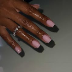 Pretty Nails Brown, Pink Powder Nails, Military Nails, Nails Brown Skin, Nails Feet Design, Nail Designs Bling, Blush Pink Nails, Natural Nails Manicure