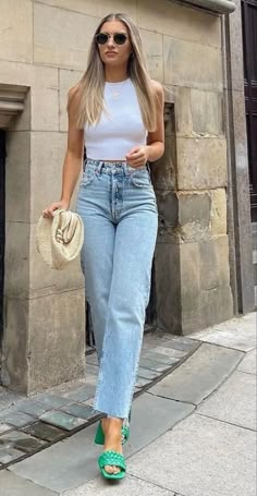 European Fashion Casual, Casual Outfits Summer, Casual Oufits, Outfits Trending, Style Parisienne, Looks Jeans, Design Moda