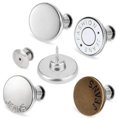 three different types of buttons and knobs on a white background with the words fashion swag