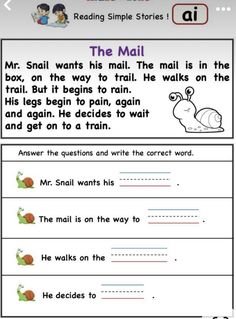 the snail worksheet for kids to practice reading and writing with their own words