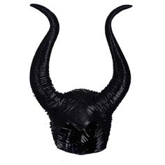 a black mask with long horns on it