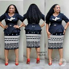 Beautiful dresses African Skirt Outfit, Stylish Business Outfits, Shweshwe Dresses, African Skirts, African Fashion Skirts