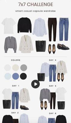 Wfh Mom Outfits, One Item Multiple Outfits, 7 X 7 Challenge Wardrobe, Spring 2024 Business Casual, April Outfits 2024, Business Casual Capsule Wardrobe 2023, Business Trip Outfits For Women, Smart Casual Capsule Wardrobe, Smart Casual Capsule