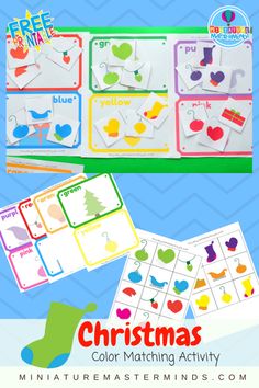 christmas color matching activity for preschool