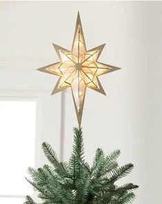 a christmas tree topper with a star on it