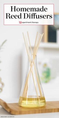 How To Make Homemade Reed Diffusers - Essential Oils | Apartment Therapy Homemade Diffuser, Diy Oil Diffuser, Natural Air Freshener