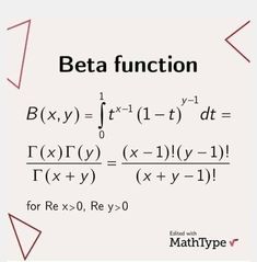 a white sheet with the words beta function written in red and black on it