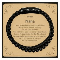 Motivational Nana Stone Leather Bracelets, Nana I can promise to love you for the rest of mine, Bracelet with Message Card For Nana, Nana Birthday Jewelry Gift for Women Men - Mallard Moon Gift Shop Nana Bracelet, Nana Jewelry, Promise Bracelet, Birthday Stone, Nana Birthday, Beaded Leather Bracelet, Birthday Jewelry, Nana Gifts, Braided Leather Bracelet