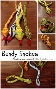 the instructions for how to make an easy and fun snake toy that is made from fabric