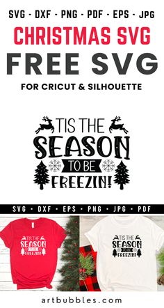 christmas svg bundle for cricut and silhouettes with the text tis the season to be free