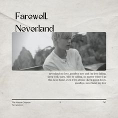 an advertisement for a new album called farewell neverland, featuring a photo of a boy with blonde hair