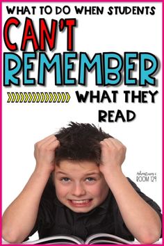 a young boy reading a book with the words, what to do when students can't