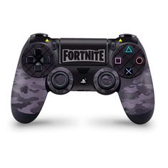 a black and gray controller with the word fortte on it's side, in camouflage