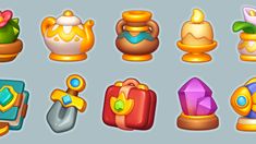 the different items in this game are all different colors and shapes, but one is yellow