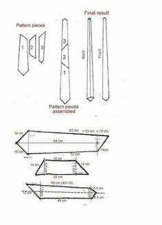 Neck Tie Pattern, Tie Template, Necktie Pattern, Fashion Design Template, Sewing To Sell