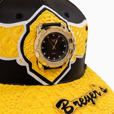 Where Rugged Style Meets Timekeeping Finesse Ramp up your everyday headwear with the Breyer's Buck 50 Leather Watch Hat with Logo. This innovative masterpiece seamlessly blends the timeless appeal of premium leather with the modern convenience of a built-in wristwatch, making it the perfect accessory for the style-conscious adventurer. Imagine exuding confidence with the rich, natural beauty of full-grain leather that feels as luxurious as it looks. Turning heads with a classic bucket hat design Bucket Hat Design, Unique Fits, Rugged Style, Hat Design, Wearing A Hat, Leather Pattern, Yellow Fashion, Hat Designs, Latest Styles